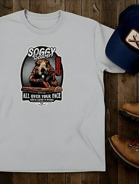 Soggy Beaver BBQ Shirt • Funny Graphic Tee • BBQ Humor • Gag Gift • Retro Beaver